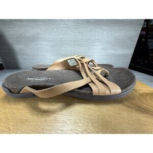 Merrell Mandolin Brown Leather Slip On Sandals Shoes Woman 8